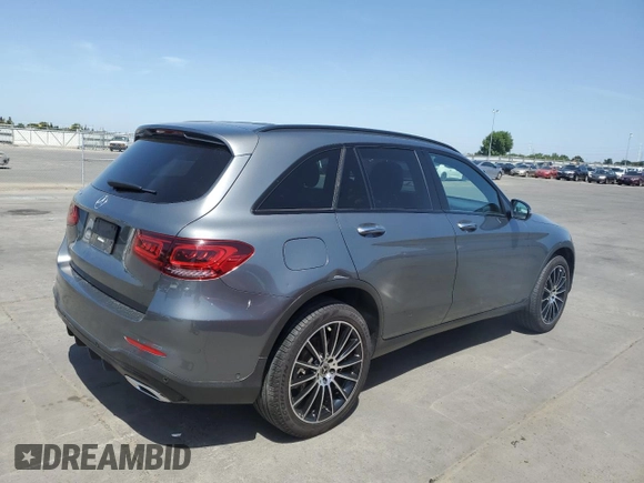 2021 Mercedes-Benz GLC 300 with VIN W1N0G8DB8MV270973, listed as a Copart auction lot 57184335 with 43,304 mi miles and Salvage title. Bid and sale history available at DreamBid. Image 3.
