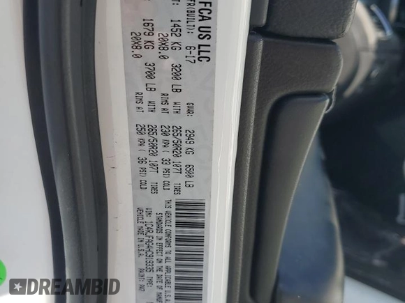 2017 Jeep Grand Cherokee Altitude with VIN 1C4RJFAG4HC919335, listed as a Copart auction lot 56529825 with 187,194 mi miles and Salvage title. Bid and sale history available at DreamBid. Image 13.