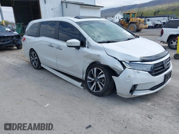 2021 Honda Odyssey Touring with VIN 5FNRL6H80MB010952, listed as a IAAI auction lot 42080412 with 90,594 mi miles and . Bid and sale history available at DreamBid. Image 1.