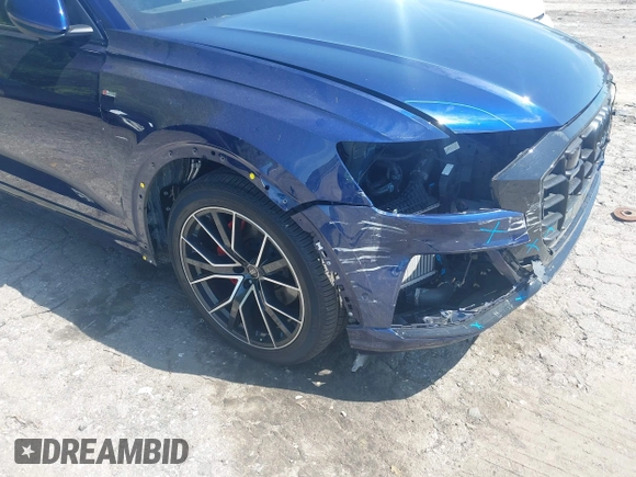 2021 Audi Q8 Premium Plus with VIN WA1EVAF12MD032292, listed as a IAAI auction lot 42175561 with 40,250 mi miles and . Bid and sale history available at DreamBid. Image 6.