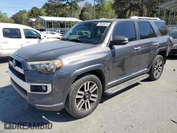 2014 Toyota 4Runner Limited with VIN JTEBU5JR9E5178275, listed as a Copart auction lot 49435815 with 160,367 mi miles and Salvage Title. Bid and sale history available at carsss.com. Image 1.