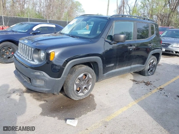 2017 Jeep Renegade Sport with VIN ZACCJAAHXHPG09784, listed as a IAAI auction lot 41891869 with 92,798 mi miles. Bid and sale history available at carsss.com. Image 2.
