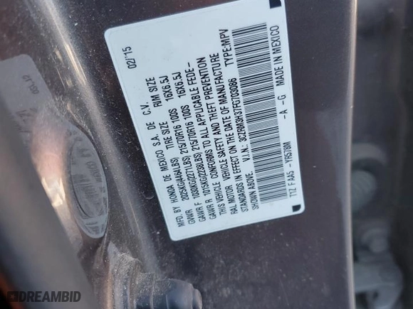 2015 Honda CR-V LX with VIN 3CZRM3H37FG703086, listed as a Copart auction lot 80161134 with 150,684 mi miles and Salvage Title. Bid and sale history available at carsss.com. Image 12.