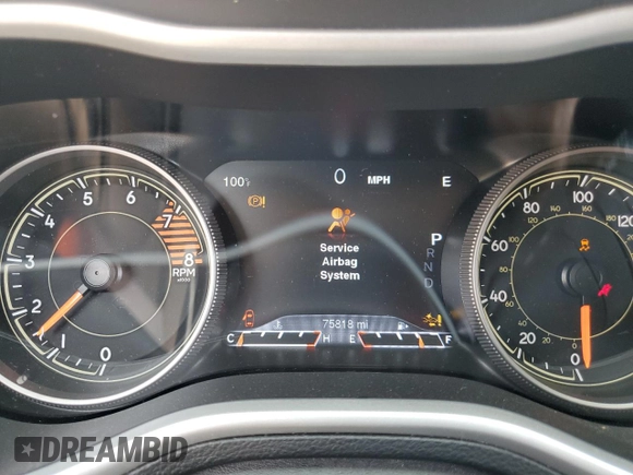 2018 Jeep Cherokee Trailhawk with VIN 1C4PJMBX0JD610455, listed as a Copart auction lot 61251565 with 75,818 mi miles and Salvage title. Bid and sale history available at DreamBid. Image 9.