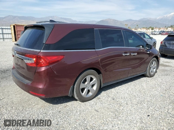 2019 Honda Odyssey EX-L with VIN 5FNRL6H79KB030170, listed as a Copart auction lot 50277315 with 65,528 mi miles and Salvage Title. Bid and sale history available at DreamBid. Image 3.