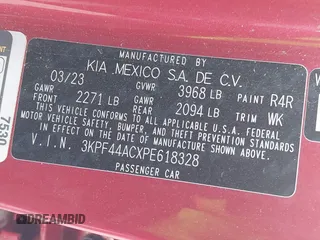 2023 Kia Forte GT with VIN 3KPF44ACXPE618328, listed as a IAAI auction lot 42137484 with 48,691 mi miles and . Bid and sale history available at carsss.com. Image 9.