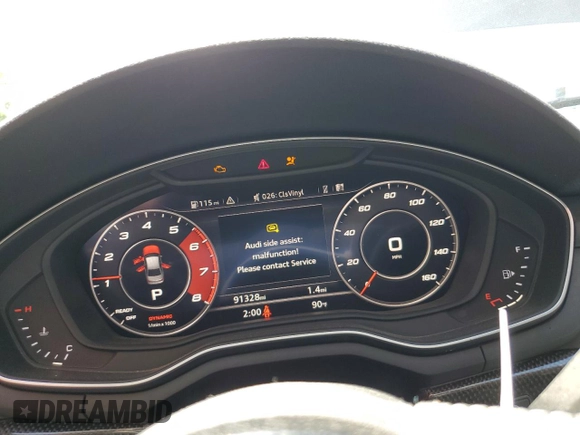 2018 Audi S4 Premium Plus with VIN WAUB4AF45JA100763, listed as a Copart auction lot 57312904 with 91,328 mi miles. Bid and sale history available at carsss.com. Image 9.