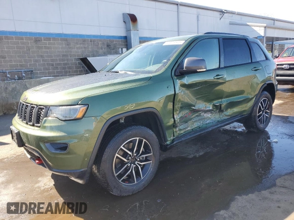 2021 Jeep Grand Cherokee Trailhawk with VIN 1C4RJFLT8MC500800, listed as a Copart auction lot 52328545 with 45,761 mi miles and Salvage Title. Bid and sale history available at carsss.com. Image 1.