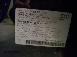 2013 Audi Q5 Premium Plus with VIN WA1LFBFP0DA060222, listed as a Copart auction lot 51655685 with 201,055 mi miles and Non Repairable. Bid and sale history available at carsss.com. Image 14.
