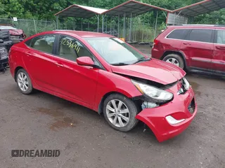 2013 Hyundai Accent GLS with VIN KMHCU4AE6DU442004, listed as a IAAI auction lot 42536411 with 143,222 mi miles and . Bid and sale history available at DreamBid. Image 1.