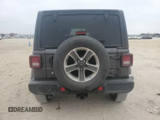 2020 Jeep Wrangler Unlimited Sahara with VIN 1C4HJXENXLW148140, listed as a Copart auction lot 43897435 with 104,411 mi miles and Salvage Title. Bid and sale history available at carsss.com. Image 6.