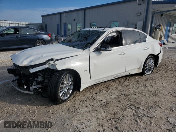 2019 Infiniti Q50 3.0t LUXE with VIN JN1EV7APXKM514609, listed as a Copart auction lot 87256034 with 93,253 mi miles and Non Repairable. Bid and sale history available at carsss.com. Image 1.