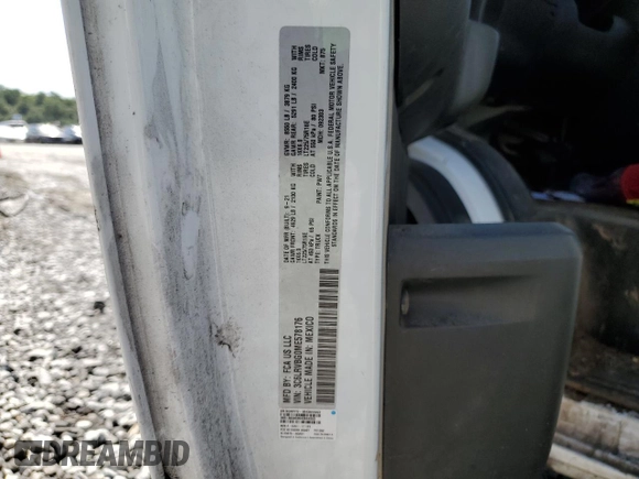 2021 Ram ProMaster Cargo with VIN 3C6LRVBG0ME578176, listed as a Copart auction lot 67926134 with 92,959 mi miles and Salvage Title. Bid and sale history available at carsss.com. Image 13.