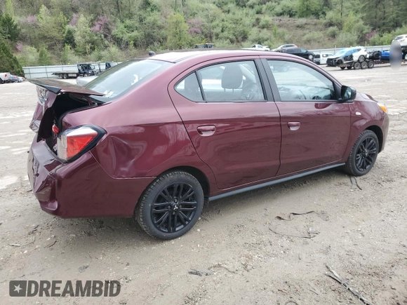 2022 Mitsubishi Mirage ES z VIN ML32FUFJ3NHF08086, wystawiony jako Copart lot #51950045 z przebiegiem 30 677 mil mil oraz Szkoda całkowita • Salvage title. Historia ofert i sprzedaży dostępna na DreamBid. Obrazek 3.