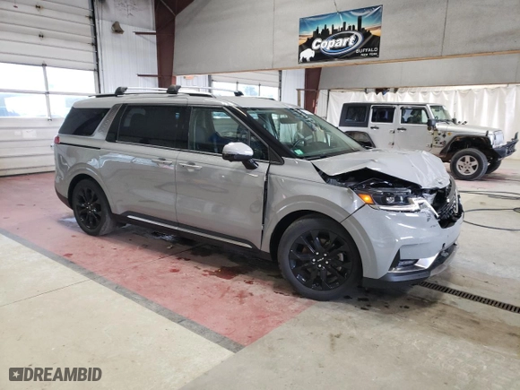 2023 Kia Carnival SX Prestige with VIN KNDNE5H3XP6202788, listed as a Copart auction lot 75321994 with 21,642 mi miles and Salvage Title. Bid and sale history available at carsss.com. Image 4.