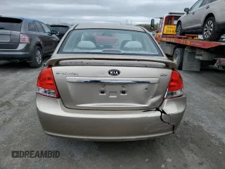 2009 Kia Spectra EX with VIN KNAFE221795600329, listed as a Copart auction lot 49205774 with 251,191 mi miles and Salvage Title. Bid and sale history available at carsss.com. Image 6.