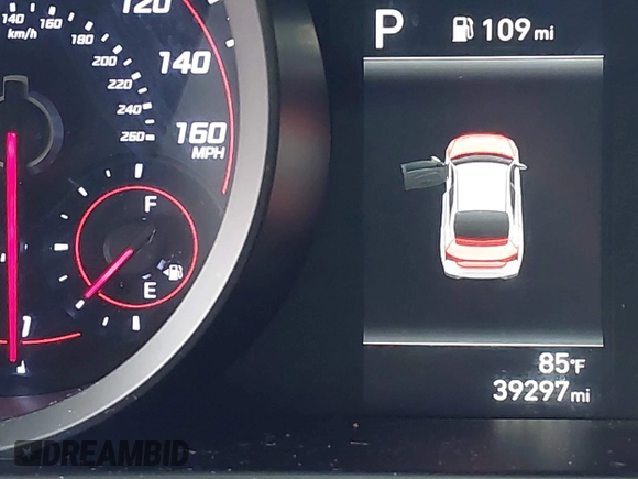 2023 Hyundai Elantra SEL with VIN 5NPLM4AG9PH104424, listed as a IAAI auction lot 42252864 with 39,297 mi miles and . Bid and sale history available at DreamBid. Image 7.
