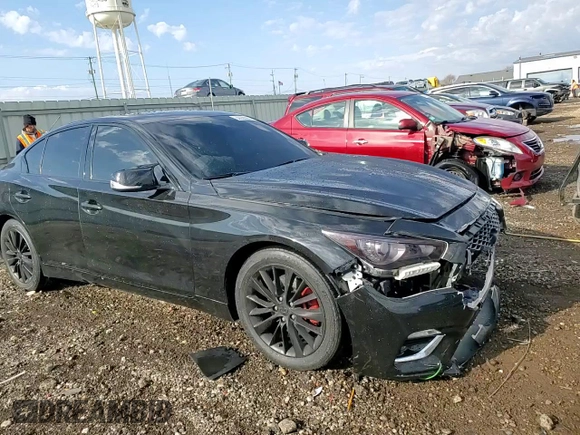 2020 Infiniti Q50 3.0t LUXE with VIN JN1EV7AR8LM256092, listed as a Copart auction lot 50659305 with 96,947 mi miles and Salvage Title. Bid and sale history available at carsss.com. Image 13.