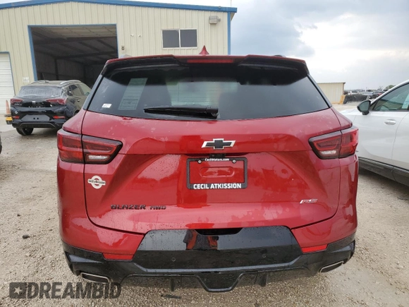 2025 Chevrolet Blazer RS with VIN 3GNKBKRS1SS103773, listed as a Copart auction lot 53402495 with 529 mi miles and Clean title. Bid and sale history available at DreamBid. Image 6.