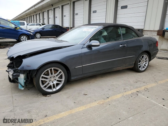 2008 Mercedes-Benz CLK-Class 3.5L with VIN WDBTK56F08F234873, listed as a Copart auction lot 43166075 with 113,841 mi miles and Salvage Title. Bid and sale history available at carsss.com. Image 1.