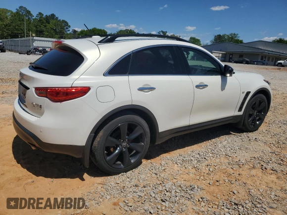 2015 Infiniti QX70 z VIN JN8CS1MW5FM481185, wystawiony jako Copart lot #52884555 z przebiegiem Nie podano mil oraz Szkoda całkowita • Salvage title. Historia ofert i sprzedaży dostępna na DreamBid. Obrazek 3.