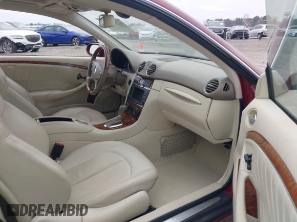 2008 Mercedes-Benz CLK 3.5L with VIN WDBTJ56H38F244866, listed as a IAAI auction lot 41796710 with 185,995 mi miles. Bid and sale history available at carsss.com. Image 5.
