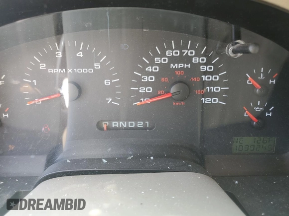 2005 Ford F-150 STX with VIN 1FTRF04W05KC08119, listed as a Copart auction lot 69045024 with 103,924 mi miles and Salvage title. Bid and sale history available at DreamBid. Image 9.
