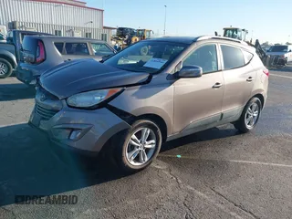 2013 Hyundai Tucson GLS with VIN KM8JU3AC0DU705782, listed as a IAAI auction lot 41804846 with 81,260 mi miles. Bid and sale history available at carsss.com. Image 2.