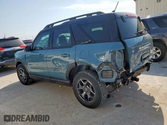 2022 Ford Bronco Sport Badlands z VIN 3FMCR9D9XNRD72951, wystawiony jako Copart lot #52829895 z przebiegiem 54 054 mil mil oraz Szkoda całkowita • Salvage title. Historia ofert i sprzedaży dostępna na DreamBid. Obrazek 2.