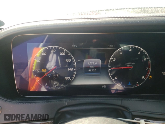 2018 Mercedes-Benz S 560 with VIN WDDUG8GB6JA380370, listed as a Copart auction lot 48717455 with 48,102 mi miles and Salvage Title. Bid and sale history available at carsss.com. Image 9.