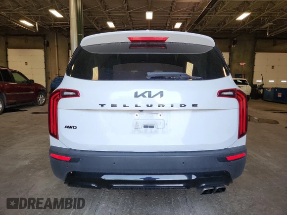 2022 Kia Telluride EX with VIN 5XYP3DHC3NG292384, listed as a Copart auction lot 59927785 with 49,105 mi miles and Salvage title. Bid and sale history available at DreamBid. Image 6.