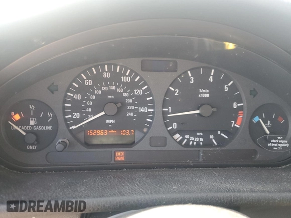 1998 BMW 3 Series 328iA with VIN WBACD4326WAV64466, listed as a Copart auction lot 74957534 with 152,963 mi miles and Salvage Title. Bid and sale history available at carsss.com. Image 9.