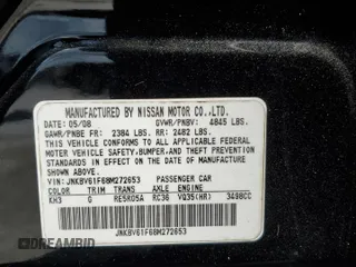 2008 Infiniti G35 x with VIN JNKBV61F68M272653, listed as a Copart auction lot 77273994 with 318,542 mi miles and Salvage Title. Bid and sale history available at DreamBid. Image 14.