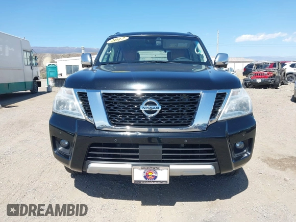2017 Nissan Armada Platinum with VIN JN8AY2NE7H9702910, listed as a IAAI auction lot 42028682 with 134,681 mi miles. Bid and sale history available at carsss.com. Image 12.