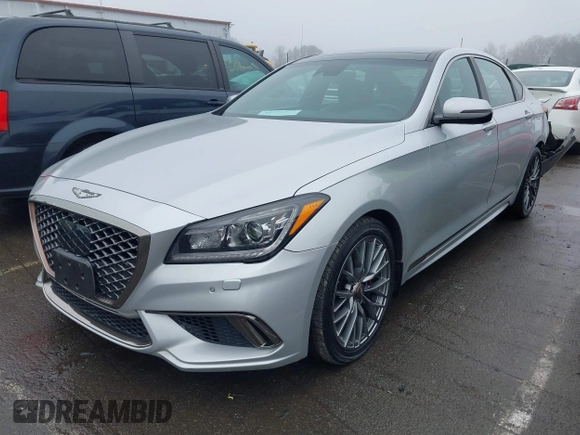 2019 Genesis G80 3.8L with VIN KMTFN4JE5KU327178, listed as a IAAI auction lot 41577373 with 57,032 mi miles. Bid and sale history available at carsss.com. Image 17.