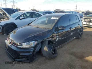 2019 Volkswagen Golf GTI S with VIN 3VW5T7AU1KM008726, listed as a Copart auction lot 88910235 with 0 mi miles and Salvage Title. Bid and sale history available at carsss.com. Image 1.