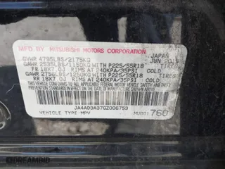 2016 Mitsubishi Outlander SE with VIN JA4AD3A37GZ006753, listed as a IAAI auction lot 41724548 with 144,748 mi miles. Bid and sale history available at carsss.com. Image 9.