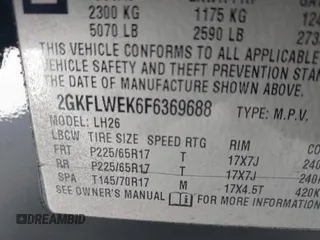 2015 GMC Terrain SLE with VIN 2GKFLWEK6F6369688, listed as a IAAI auction lot 39161097 with 84,184 mi miles and . Bid and sale history available at carsss.com. Image 9.