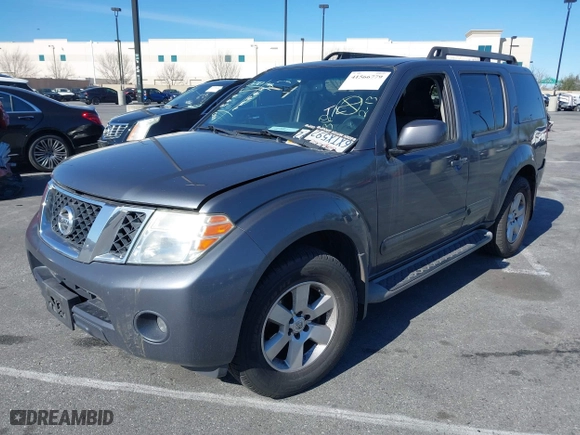 2012 Nissan Pathfinder LE with VIN 5N1AR1NN5CC628008, listed as a IAAI auction lot 41566779 with 116,331 mi miles. Bid and sale history available at carsss.com. Image 2.