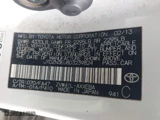 2013 Toyota Prius v Two with VIN JTDZN3EU8D3239824, listed as a IAAI auction lot 41876740 with 179,697 mi miles. Bid and sale history available at carsss.com. Image 9.