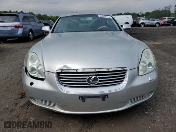 2002 Lexus SC 430 z VIN JTHFN48Y020004760, wystawiony jako Copart lot #56487275 z przebiegiem 136 275 mil mil oraz Szkoda całkowita • Salvage title. Historia ofert i sprzedaży dostępna na DreamBid. Obrazek 5.