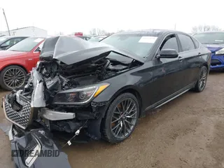 2019 Genesis G80 Sport with VIN KMTFN4JB9KU321079, listed as a IAAI auction lot 41822859 with 71,001 mi miles and . Bid and sale history available at carsss.com. Image 2.