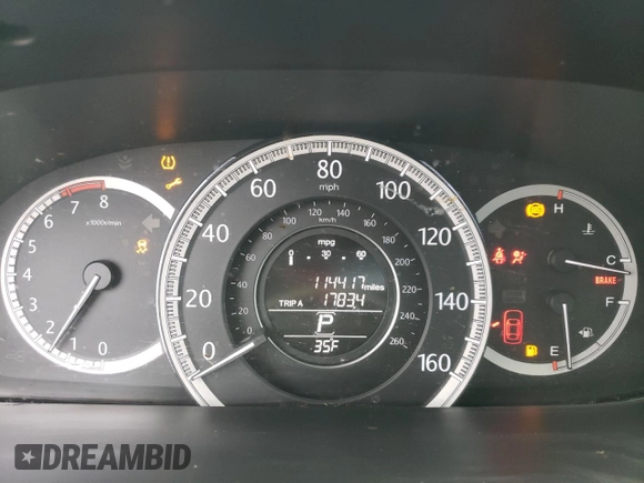 2014 Honda Accord Sedan LX with VIN 1HGCR2F37EA200036, listed as a Copart auction lot 47605025 with 114,417 mi miles and Salvage Title. Bid and sale history available at carsss.com. Image 9.