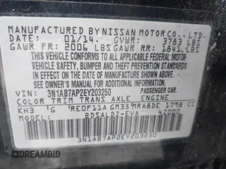 2014 Nissan Sentra SV with VIN 3N1AB7AP2EY203250, listed as a IAAI auction lot 42665080 with 56,202 mi miles and . Bid and sale history available at DreamBid. Image 9.