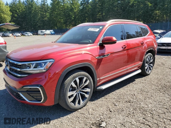 2023 Volkswagen Atlas SEL Premium R-Line with VIN 1V2FR2CA4PC525005, listed as a Copart auction lot 63870585 with 31,049 mi miles and Salvage title. Bid and sale history available at DreamBid. Image 1.