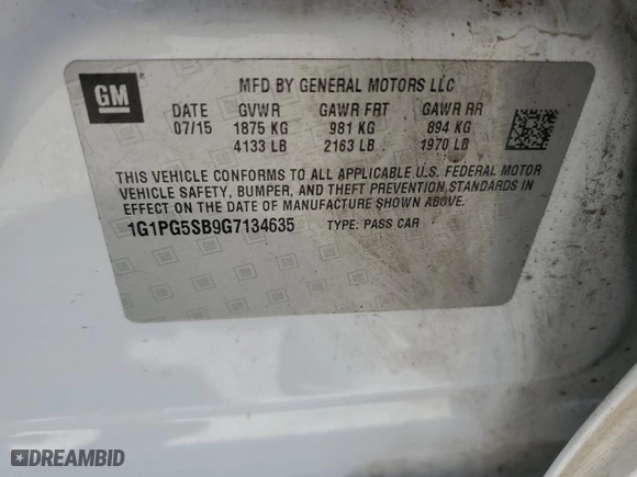 2016 Chevrolet Cruze Limited LTZ with VIN 1G1PG5SB9G7134635, listed as a Copart auction lot 53601015 with 113,964 mi miles and Clean Title. Bid and sale history available at carsss.com. Image 12.