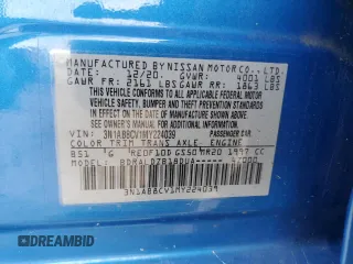 2021 Nissan Sentra SV with VIN 3N1AB8CV1MY224039, listed as a Copart auction lot 46801225 with 91,285 mi miles and Salvage Title. Bid and sale history available at DreamBid. Image 14.