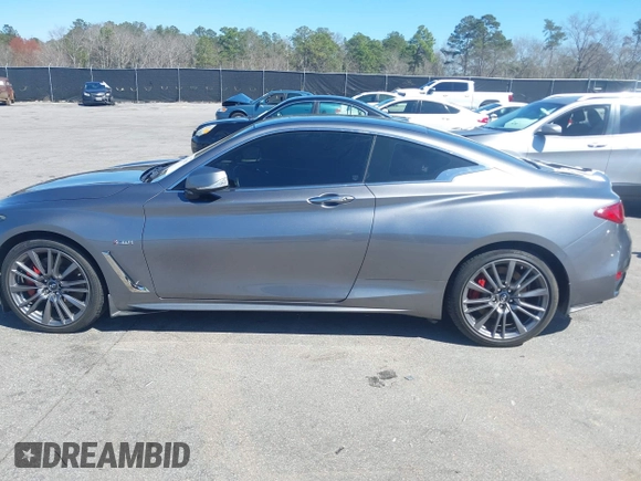 2017 Infiniti Q60 Red Sport 400 with VIN JN1FV7EL6HM700944, listed as a IAAI auction lot 41764147 with 157,211 mi miles and . Bid and sale history available at carsss.com. Image 14.
