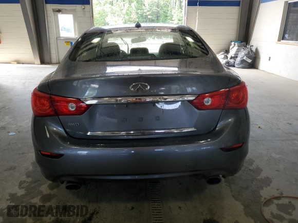 2015 Infiniti Q50 Premium with VIN JN1BV7ARXFM423026, listed as a Copart auction lot 58139225 with 130,544 mi miles and Salvage title. Bid and sale history available at DreamBid. Image 6.