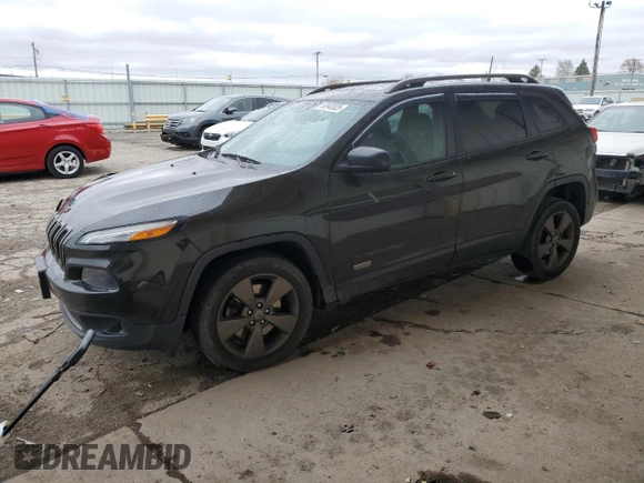 2016 Jeep Cherokee 75th Anniversary with VIN 1C4PJLCB9GW307488, listed as a Copart auction lot 50942825 with 142,740 mi miles and Salvage Title. Bid and sale history available at carsss.com. Image 1.